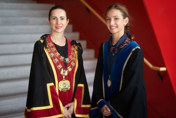 Junior Mayor Gemma with Mayor Lana Formoso