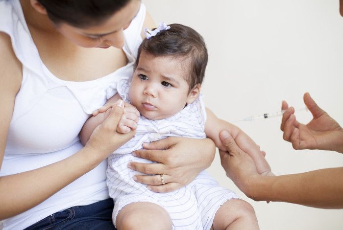 Baby getting an injection