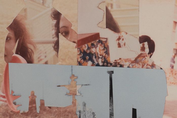 An abstract image of people and faces