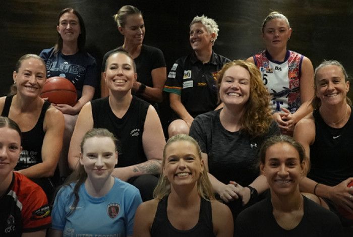 A group of women smiling