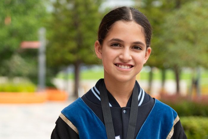 Junior Mayor Aaya smiling