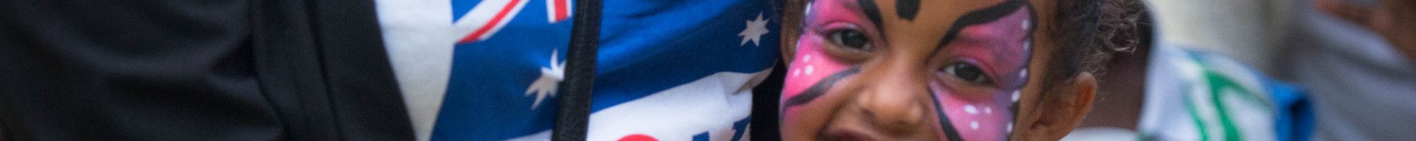 Child and mother at Australia Day Festival