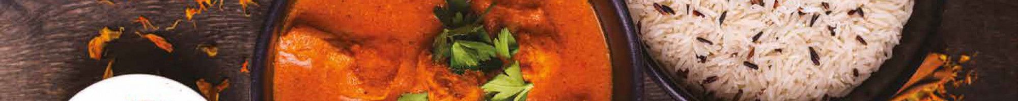 Indian food displayed on a table