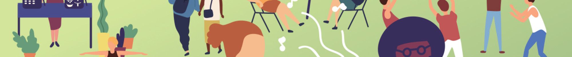 illustration of people in a park