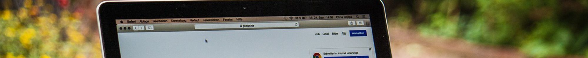 Laptop sitting on a table