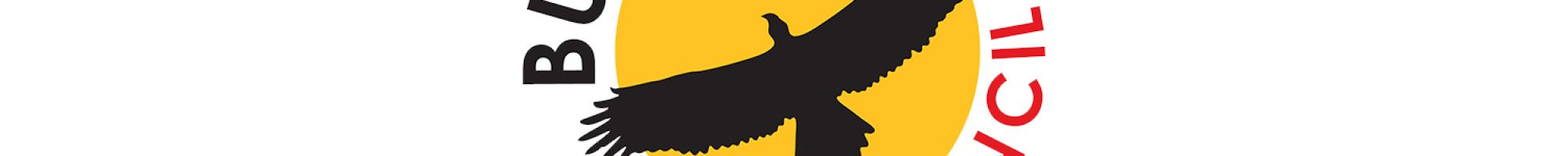 Bunurong Land Council logo black bird on yellow circle
