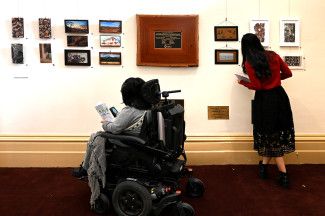 9 by 5 exhibition installed in the Drum Theatre Foyer, 2025