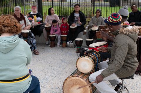 People playing drums