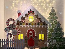 Gingerbread house in the display window